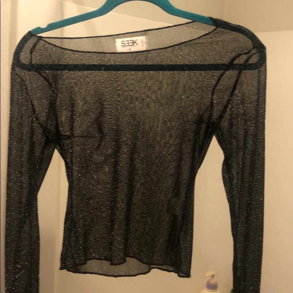 SEEK the label, size S metallic mesh top